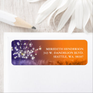 Poetic Evening Dandelion Business Address Etiket