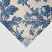 Poetic Roses French Toile Floral Blue Historic  Tissuepapier (Detail)