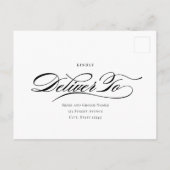 Poetic Script Bewerkbare Kleur Wedding RSVP Kaart (Achterkant)