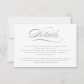 Poetic Script EDITABLE COLOR Wedding Details Kaart (Voorkant)