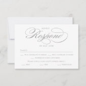 Poetic Script EDITABLE COLOR Wedding RSVP Kaart (Voorkant)
