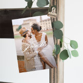 Poetic Script Photo Wedding Invitation PSC Bedankkaart