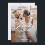 Poetic Script Photo Wedding Invitation PSC Kaart<br><div class="desc">Modern ontwerp van © berrysnoot. Afdrukbare digitale bestanden en overeenkomende objecten zijn beschikbaar! Bezoek onze website op www.berryberrysweet.com voor meer informatie!</div>