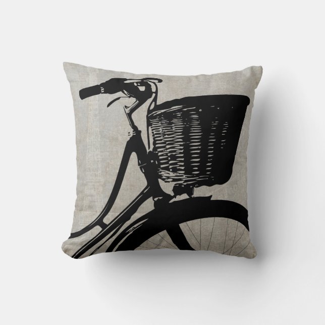 Poetic Silhouette Chic French Bike  Art Kussen (Voorkant)