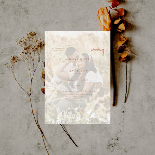 Poetic Spring Foto Terracotta Wedding Invitation Kaart