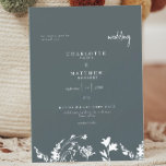 Poetic Spring Wedding Invitation Kaart<br><div class="desc">Eenvoudige huwelijksuitnodiging. Witte bloemflorale accent. Geen ouders. Modern ontwerp.</div>