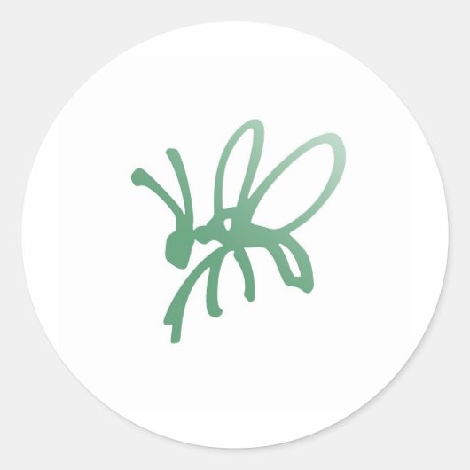 Poetica Bug Green Ronde Sticker (Voorkant)