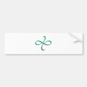 Poetica Flourish (blauw-groen) Bumpersticker