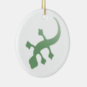 Poetica Gecko in Groen Keramisch Ornament (Rechts)