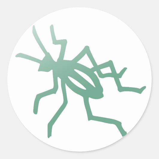 Poetica Green Cricket Ronde Sticker (Voorkant)