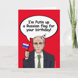 Poetin Birthday Card - Ik leg een Russische vlag o Kaart