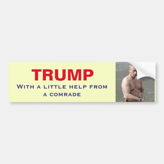 Poetin en Trump: Met een beetje hulp van een kamer Bumpersticker (Voorkant)