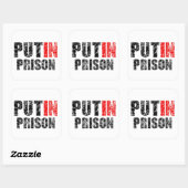 Poetin in de gevangenis zetten vierkante sticker (Vel)