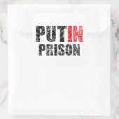 Poetin in de gevangenis zetten vierkante sticker (Tas)