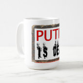 Poetin is een dode Mok! Koffiemok (Voorkant links)