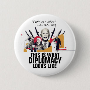 Poetin is een moordenaar: Joe Biden 2021 Ronde Button 5,7 Cm