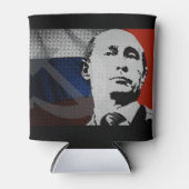 Poetin met Russische vlag Blikjeskoeler (Voorkant)