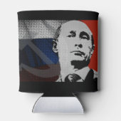 Poetin met Russische vlag Blikjeskoeler (Achterkant)