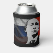Poetin met Russische vlag Blikjeskoeler (Blikje Achterkant)