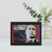 Poetin met Russische vlag Briefkaart (Staand voorkant)