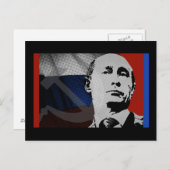 Poetin met Russische vlag Briefkaart (Voorkant / Achterkant)