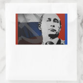 Poetin met Russische vlag Rechthoekige Sticker (Tas)