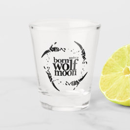 Poëtisch geboren onder Wolf Moon Claws Shot Glas