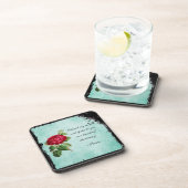 Poëtisch Rumi Quote Typografie met Red Rose Bier Onderzetter (Rechterzijde)