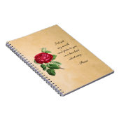 Poëtisch Rumi Quote Typografie met  Red Rose Notitieboek (Rechterzijde)