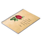 Poëtisch Rumi Quote Typografie met  Red Rose Notitieboek (Linkerzijde)