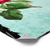 Poëtisch Rumi Quote Typografie met  Red Rose Poster (Hoek)