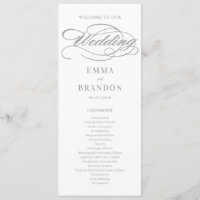 Poëtisch script EDITABLE KLEUR Huwelijksprogramma