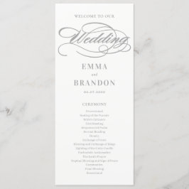 Poëtisch script EDITABLE KLEUR Huwelijksprogramma Programmakaart