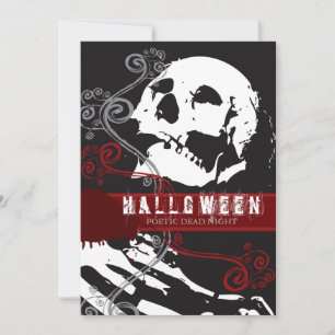 Poëtisch skeleton Death Scary Gothic Halloween Par Kaart