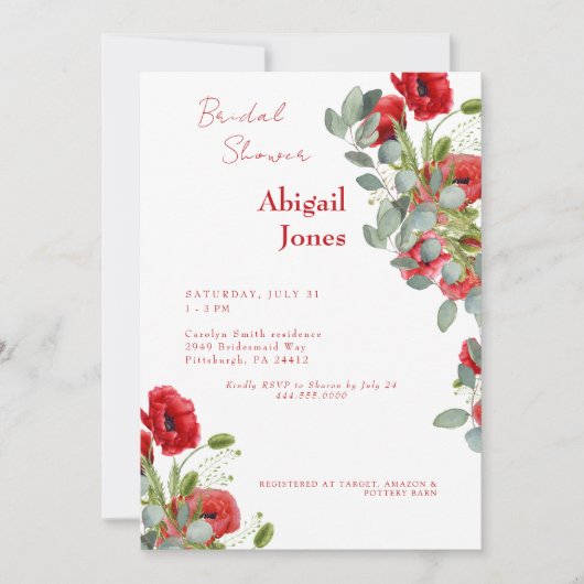 Poëtisch trilling Rood Vrijgezellenfeest Kaart (Voorkant)