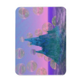 Poëtische Berg, Abstracte Magic Blauwgroen Roze Magneet (Verticaal)