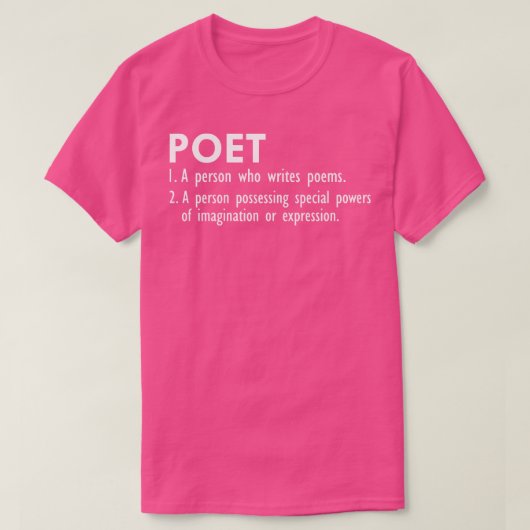 Poëtische definitie w t-shirt (Design voorkant)