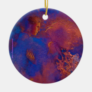 Poëtische liefhebbers keramisch ornament