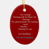 POETISCHE RODE ORNATIE KERAMISCH ORNAMENT (Achterkant)