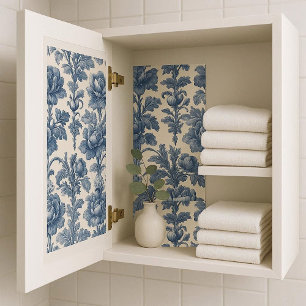 Poëtische rozen Franse Toile bloemmotief blauw his Tissuepapier