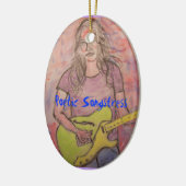 Poetische songstress keramisch ornament (Links)