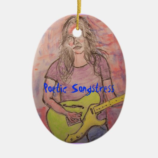 Poetische songstress keramisch ornament (Voorkant)