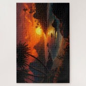 Poëtische Zonsondergang op Tropisch Strand Illustr Legpuzzel (Verticaal)