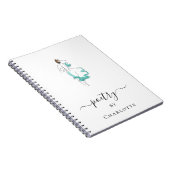 Poetry aangepaste monogram tekentypografie notitieboek (Rechterzijde)