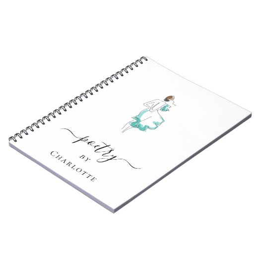 Poetry aangepaste monogram tekentypografie notitieboek (Linkerzijde)