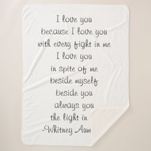 Poetry Blanket Sherpa Deken