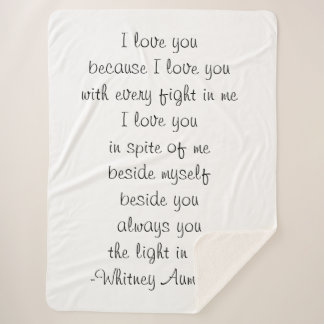 Poetry Blanket Sherpa Deken