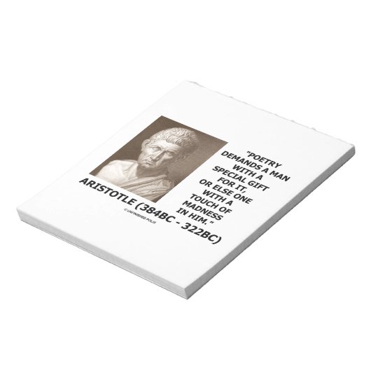 Poetry Gift Touch Madness Aristoteles Quote Notitieblok (Linkerzijde)