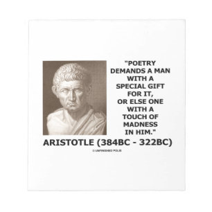 Poetry Gift Touch Madness Aristoteles Quote Notitieblok