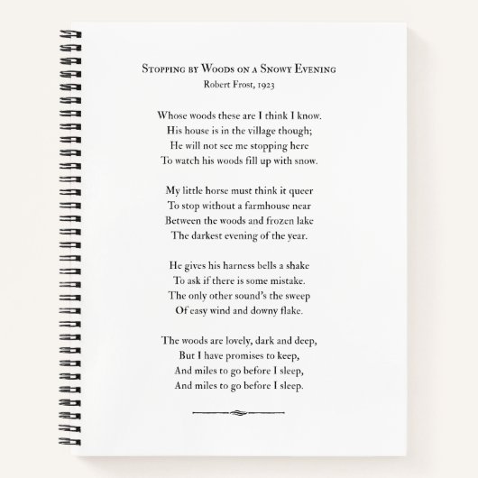 Poetry Lover's notebook, gestopt met Bossen, voorz Notitieboek (Voorkant)
